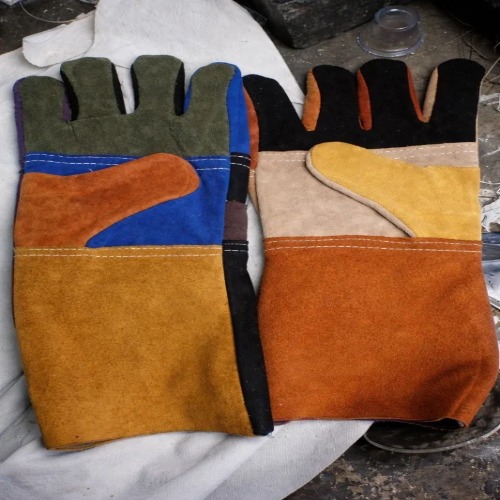 Multi Colour Leather Hand Gloves