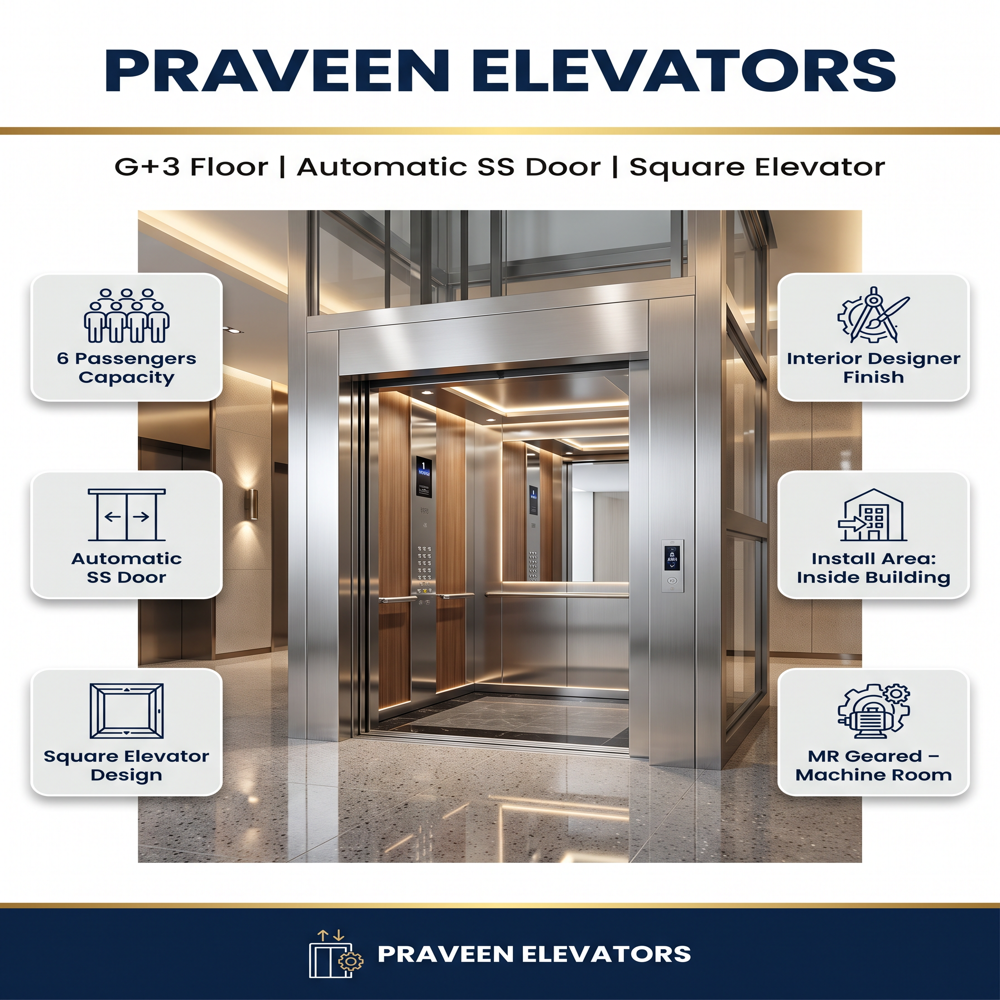 Passenger Customized Standard Passenger Elevator Installation and Services G+3, 4 Passenger at Delhi and NCR