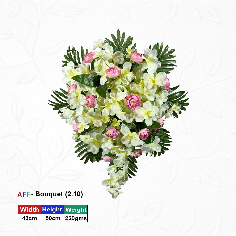 Artificial Flower Pearlescent White & Soft Blush Cascade Wall Arrangement