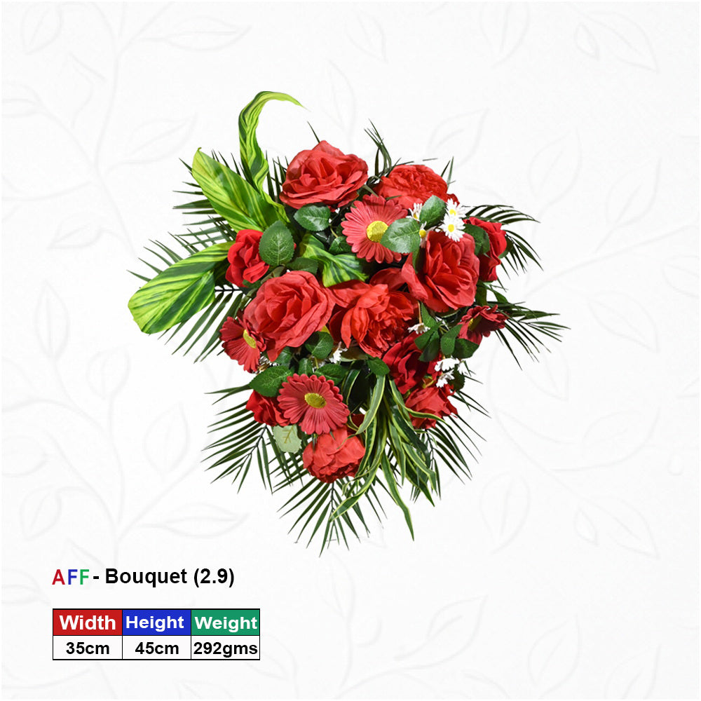 Artificial Flower Crimson Romance & Emerald Fern Cascade Wall Arrangement