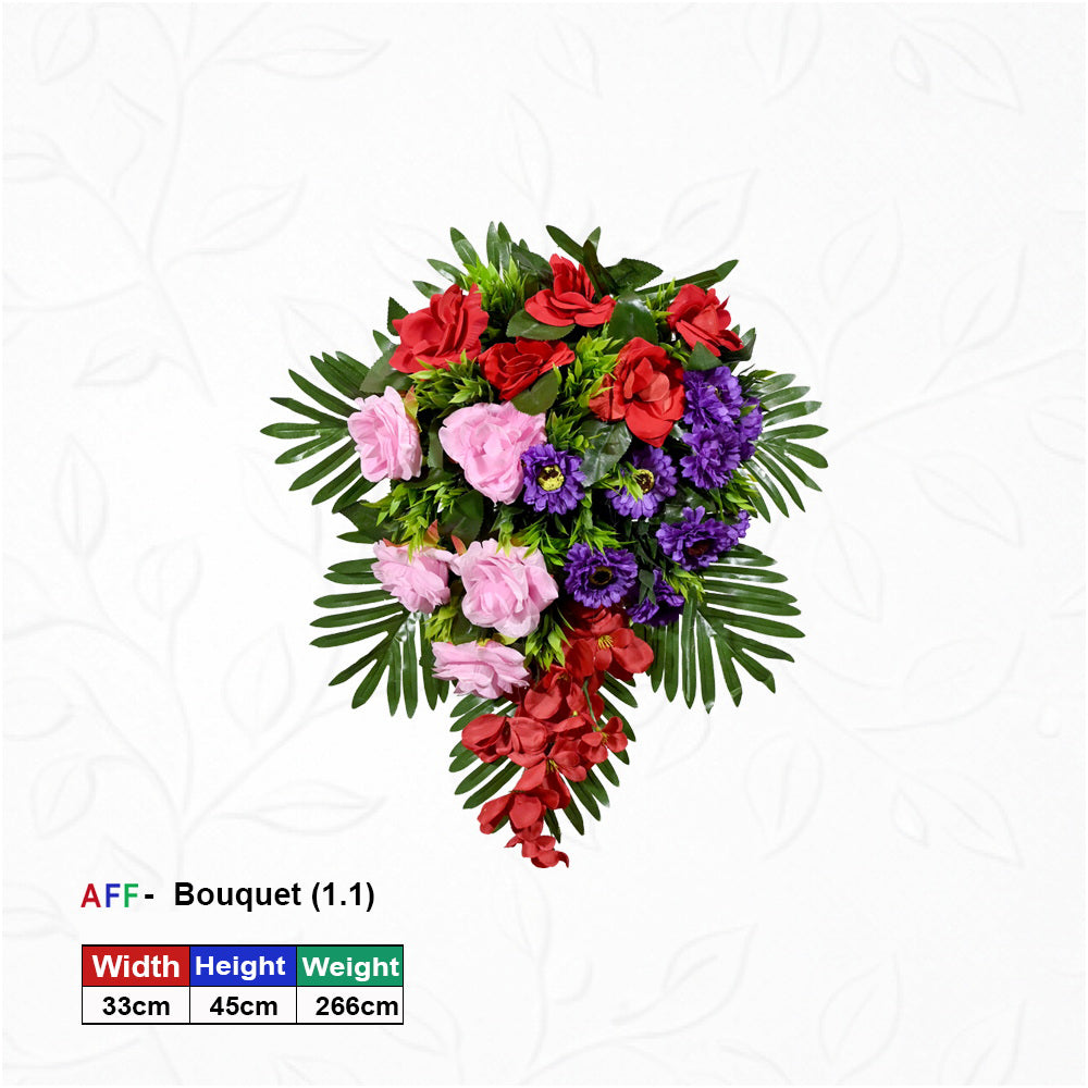 Artificial Flower Heart Floral Bouquet Wall Arrangement