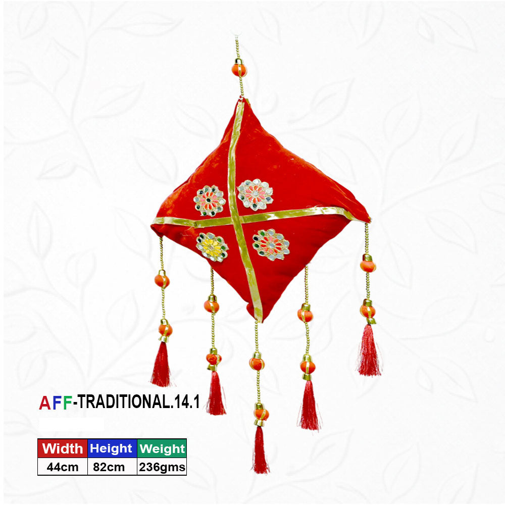 Artificial Traditional Crimson Velvet Kite Latkan