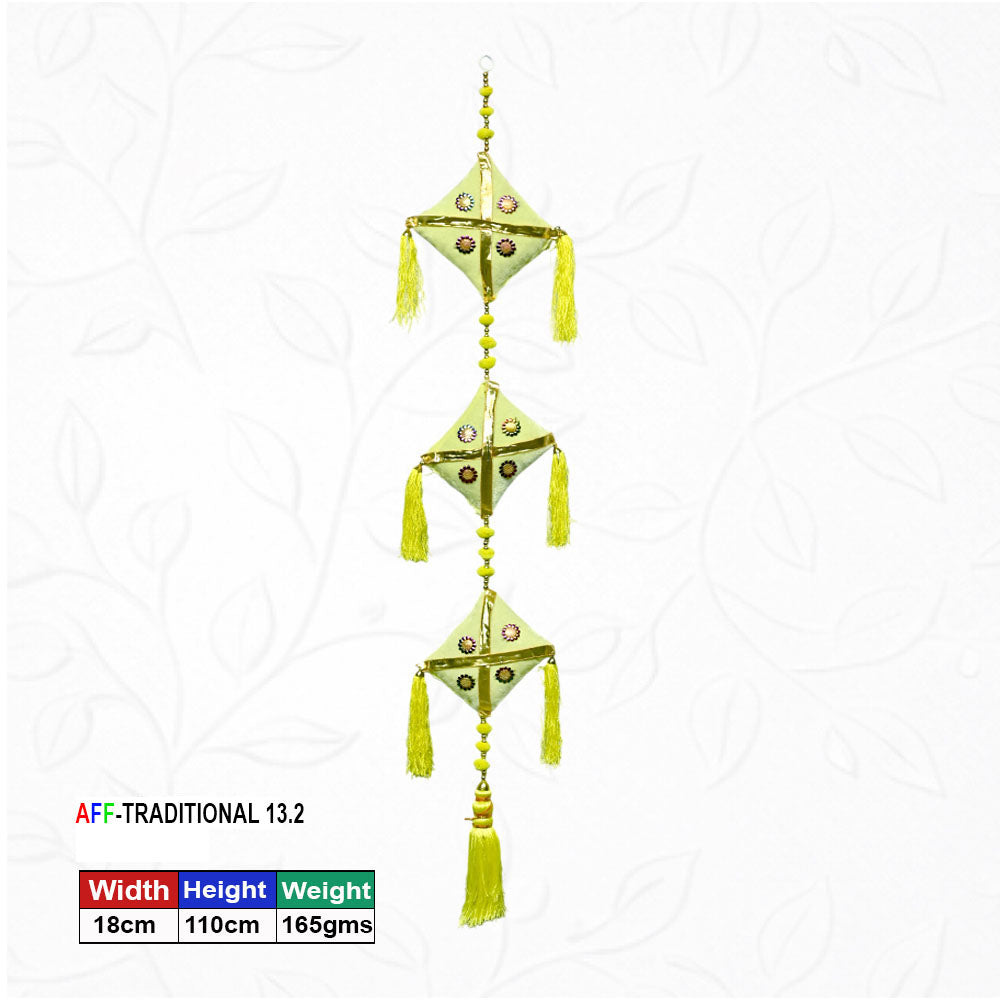 Artificial Traditional Triple Blossom Kite Green Latkan