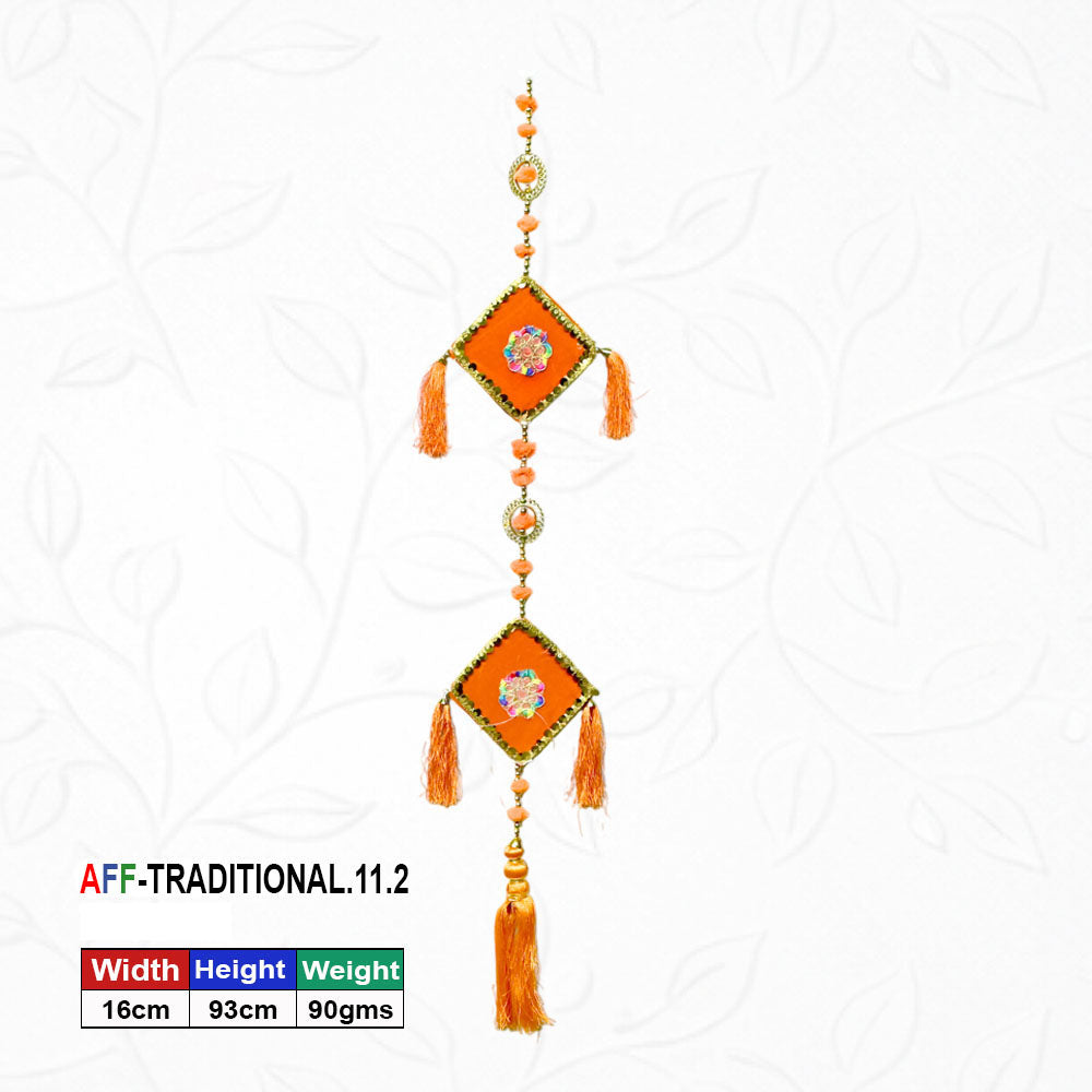 Artificial Traditional Crimson Diamond Orange Latkan