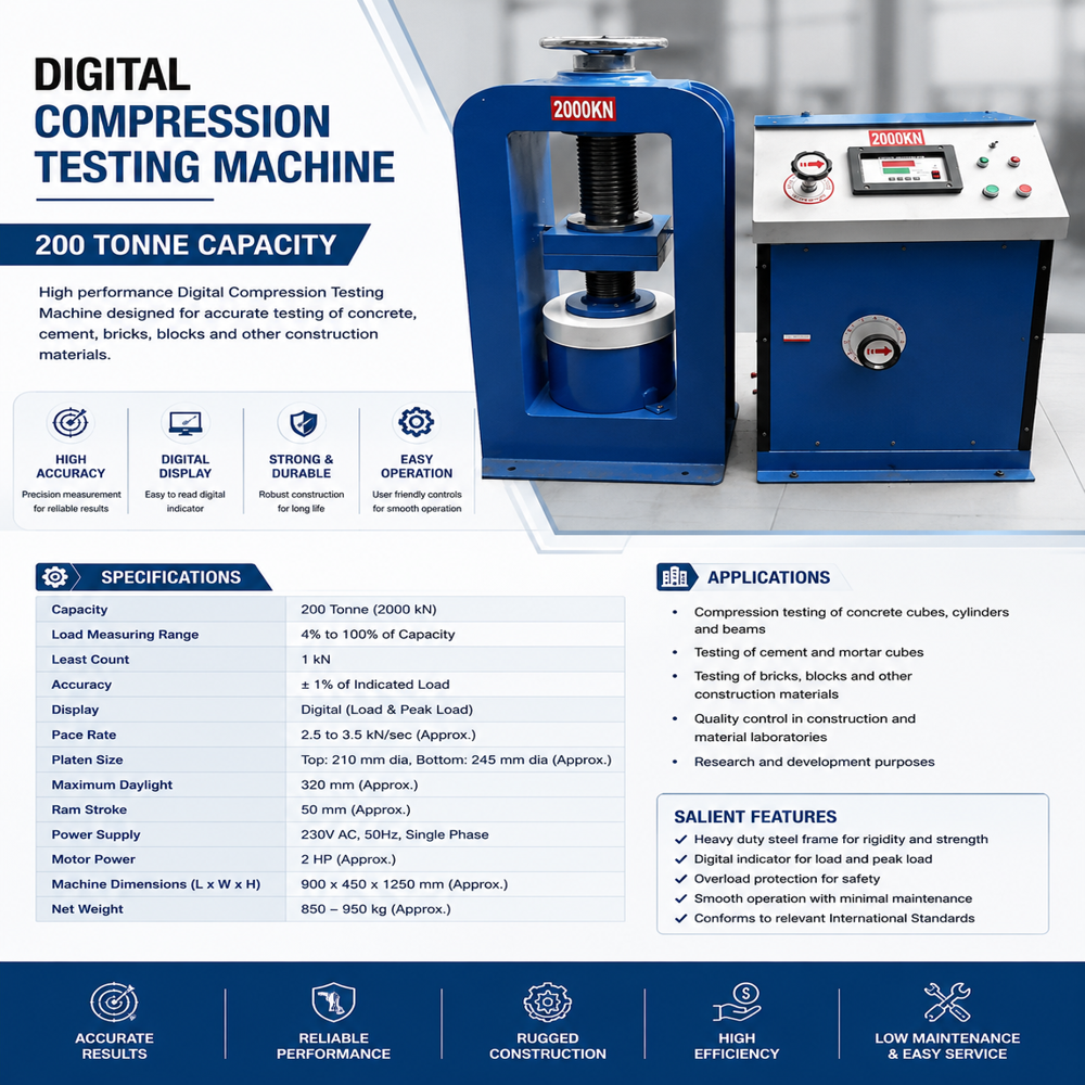 Digital Cube Testing Machine 2000kn