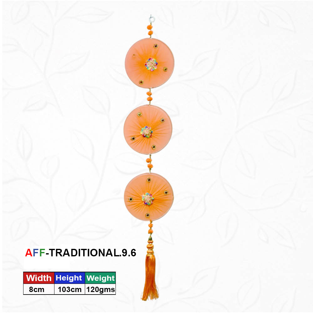 Artificial Traditional Triple Mandala Orange Latkan