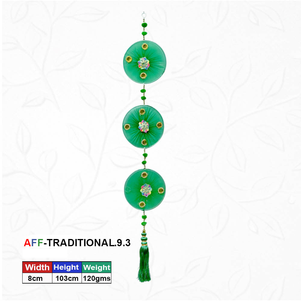 Artificial Traditional Triple Mandala Green Latkan