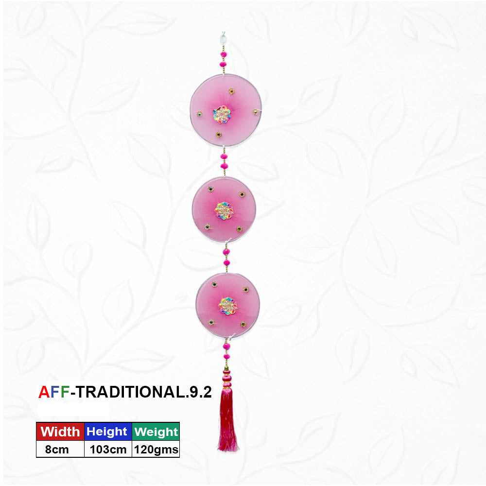 Artificial Traditional Triple Mandala Dark Pink Latkan