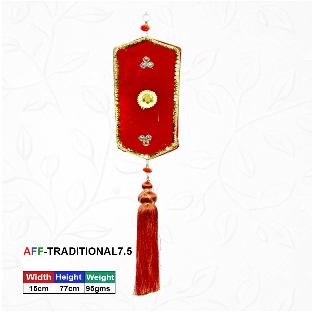 Artificial Traditional Hexagonal Cerulean Red Hanging