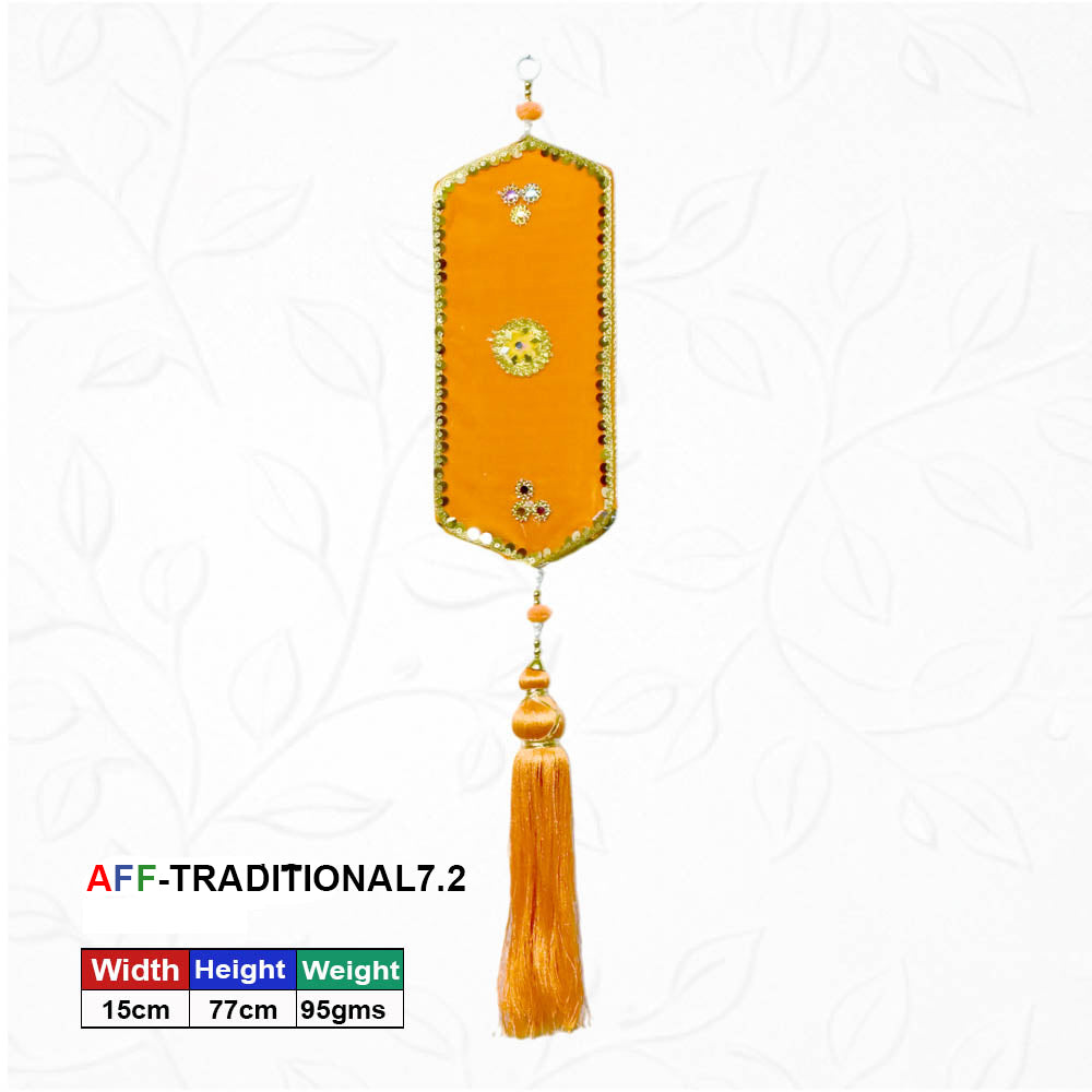 Artificial Traditional Hexagonal Cerulean Orange Hanging