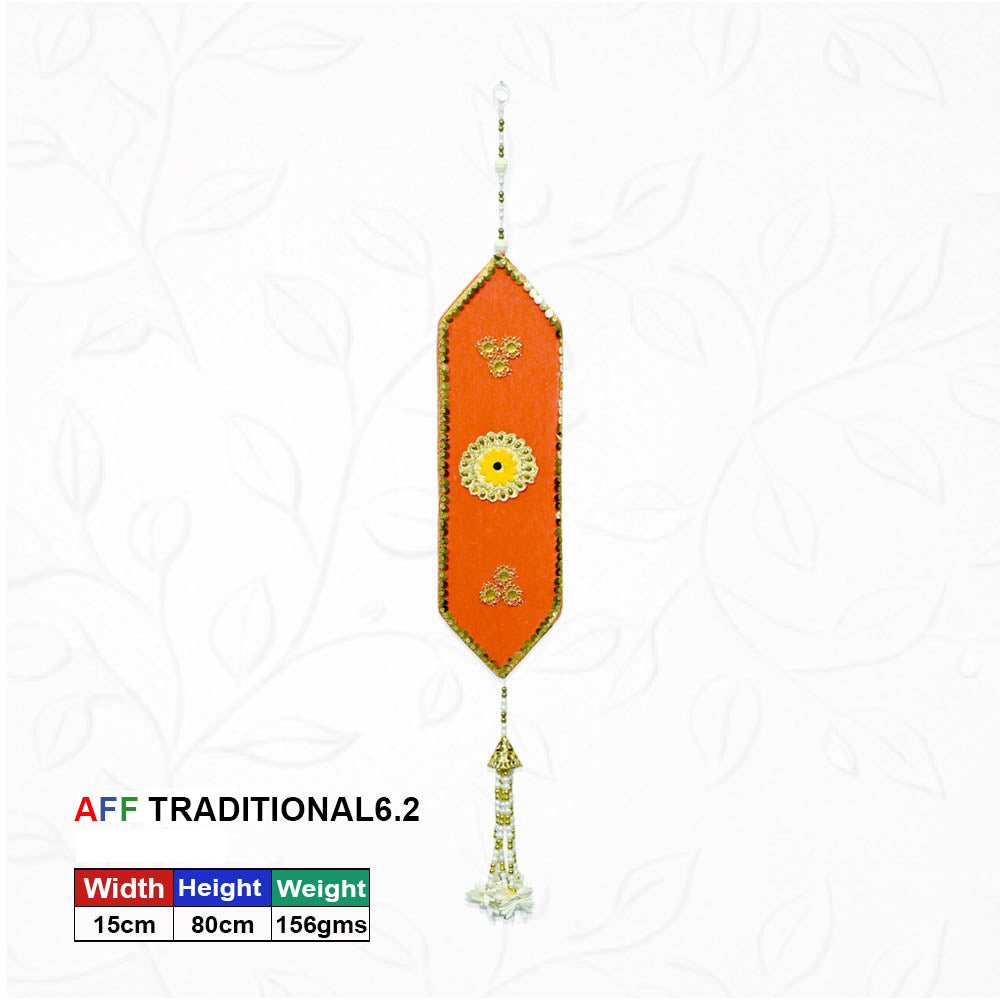 Artificial Traditional Hexagonal Pastel Orange Hanging