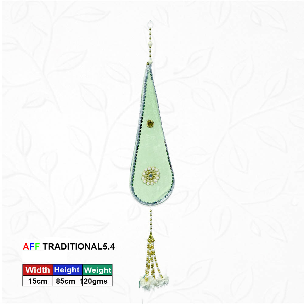 Artificial Traditional Pastel Teardrop Green Latkan
