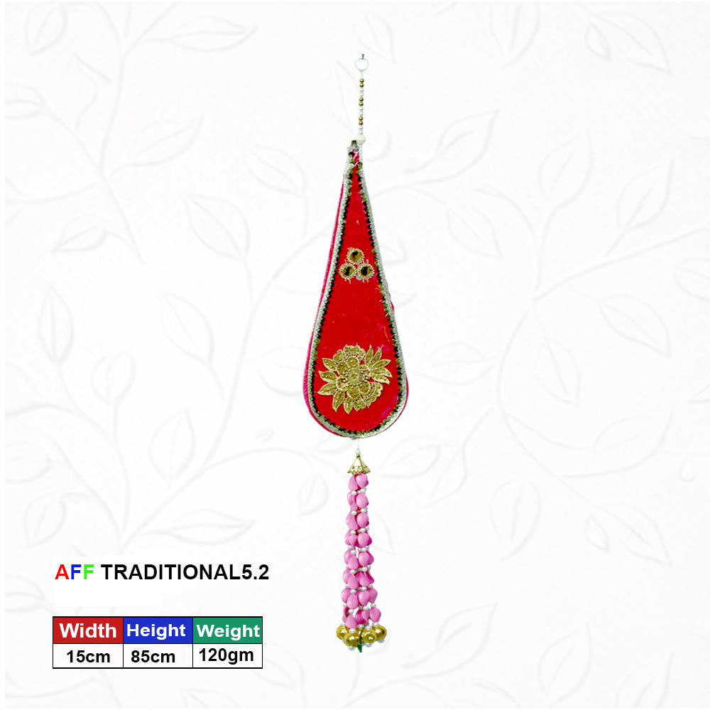 Artificial Traditional Pastel Teardrop Red Latkan