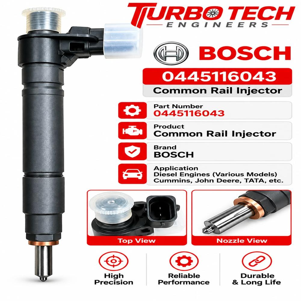 Bosch Common Rail Injector 0445116043 - Dimension (L*W*H): 5 Meter (M)