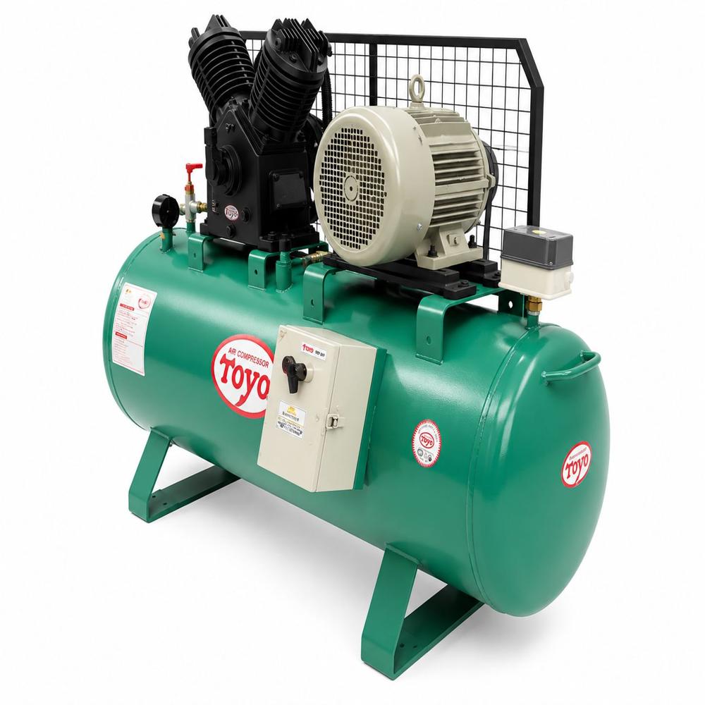 10Hp 300 Litres Double Piston Toyo Reciprocating Compressor 