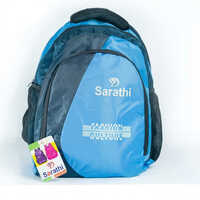 Skyblue Printed PU Coated Unisex School Bag