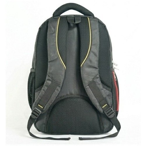 Black Printed Canvas Unisex School Bag