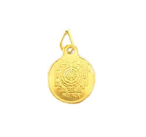 Golden Gold Plated Brass Shree Yantra Pendant