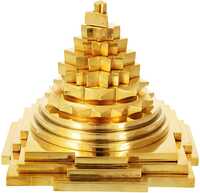Golden Energized Brass Meru Prusth Shree Yantra