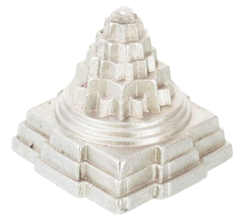 Silver Mercury Goddess Meru Shree Yantra Idol