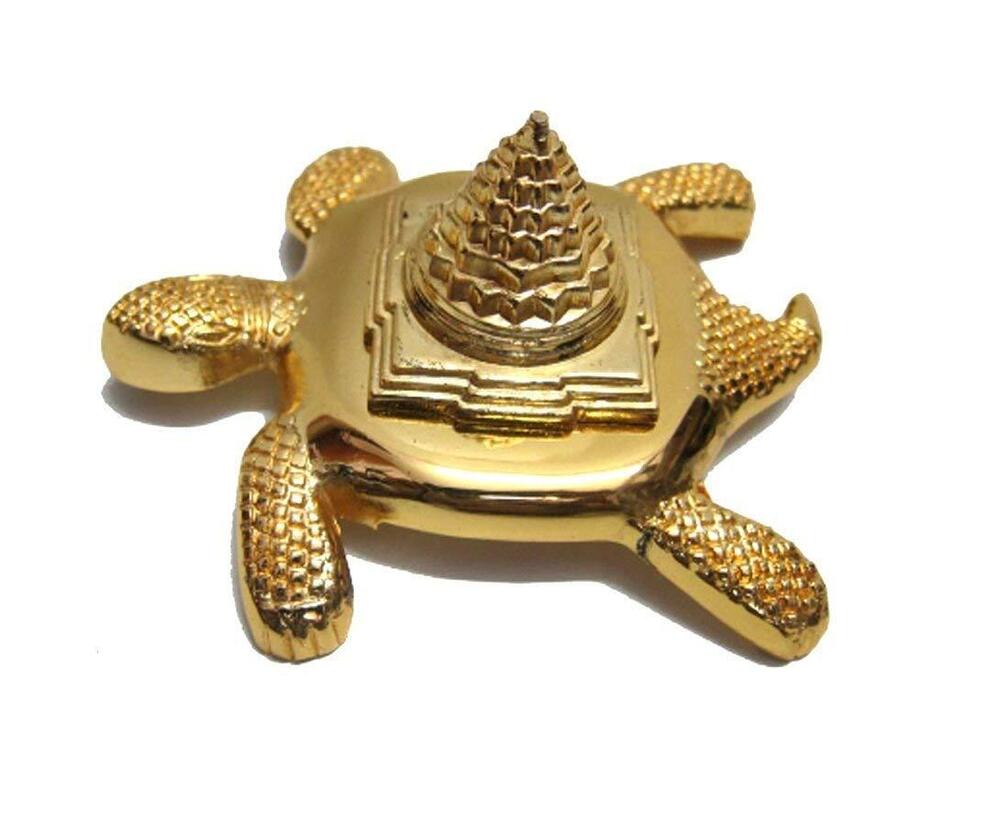 Golden Zinc Meru Shree Yantra On Kachua