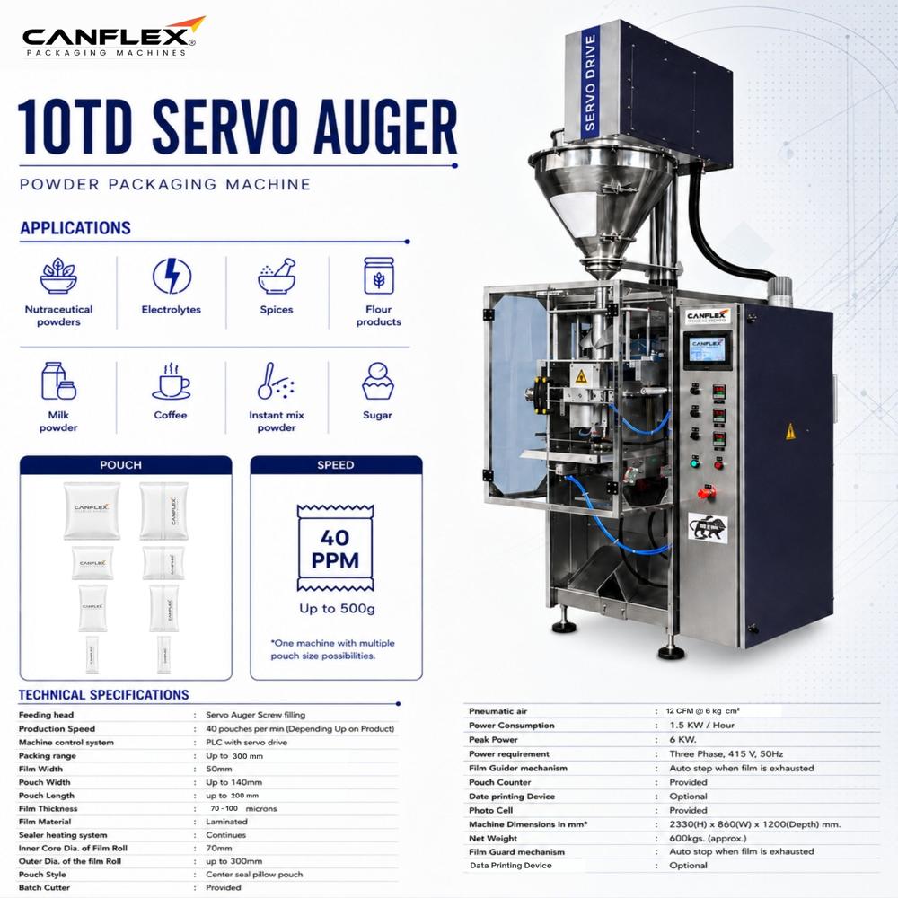 Automatic Powder Packing Machine - Stainless Steel, 600 Kg Weight, Electric Drive At 415v | Highly Efficient, Less Power Consumable, 1 Year Warranty