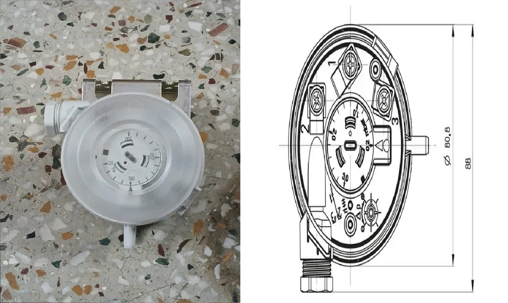 HUBA CONTROL 604.9500001 DIFFERENTIAL PRESSURE SWITCH 10-50 MBAR >>HUBA 604.9500001 Differential Pressure Switch