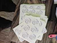 Self Adhesive Labels - Color: White Base With Blue Printing