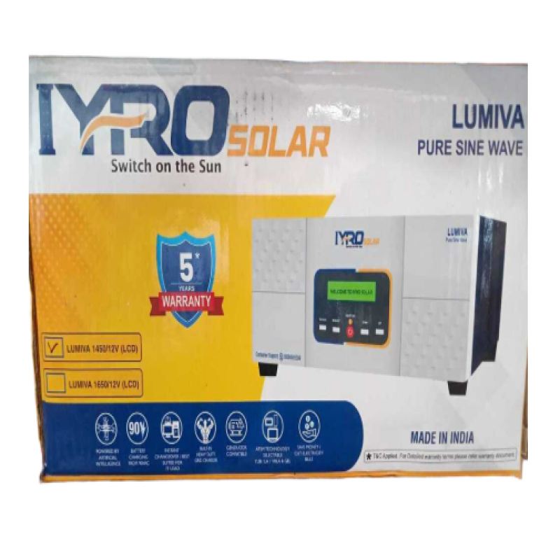 Iyro Solar Lumiva Pure Sine Wave Inverter - Color: Grey With Blue And Orange Accents