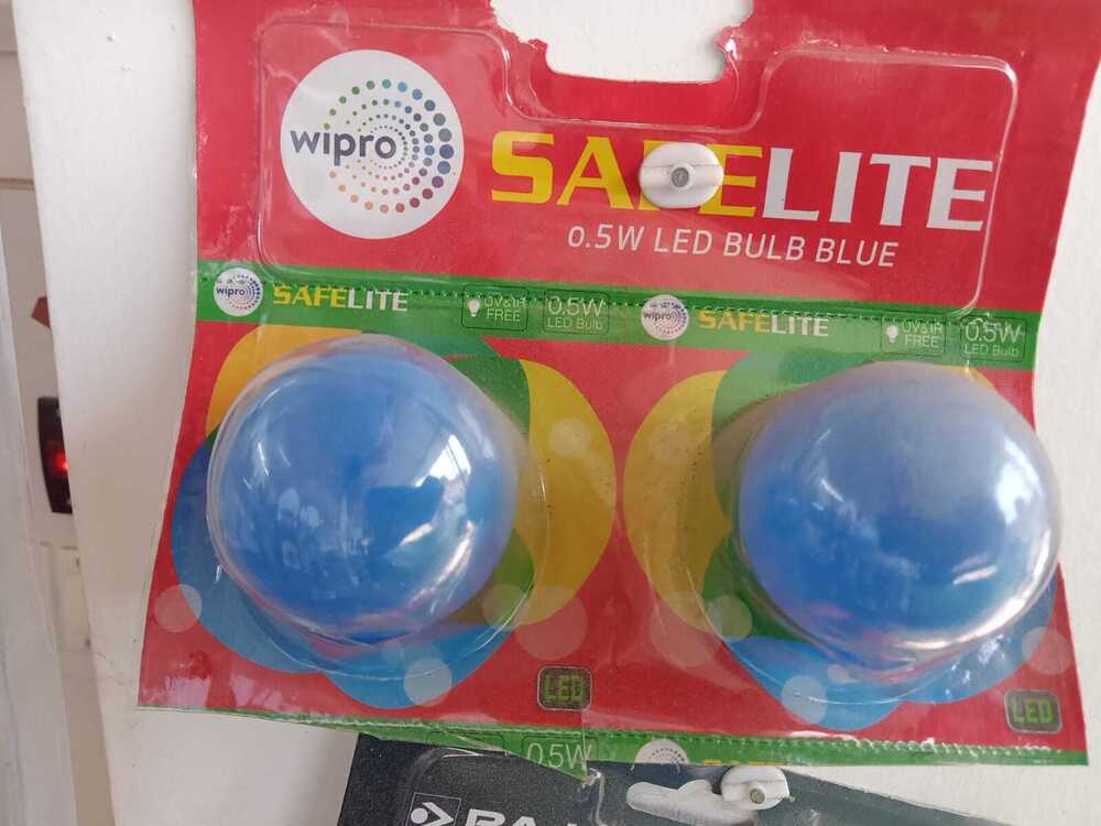 Wipro Safelite 0.5W LED Bulb Blue (Pack of 2)