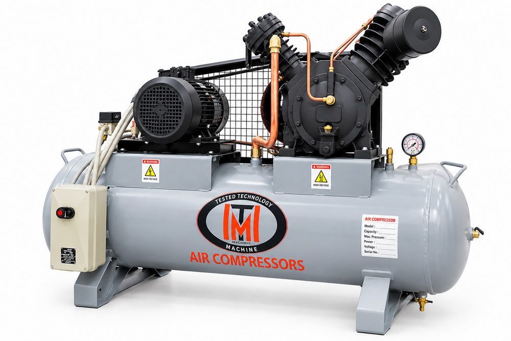 Two Stage Piston Air Compressor - Color: Grey