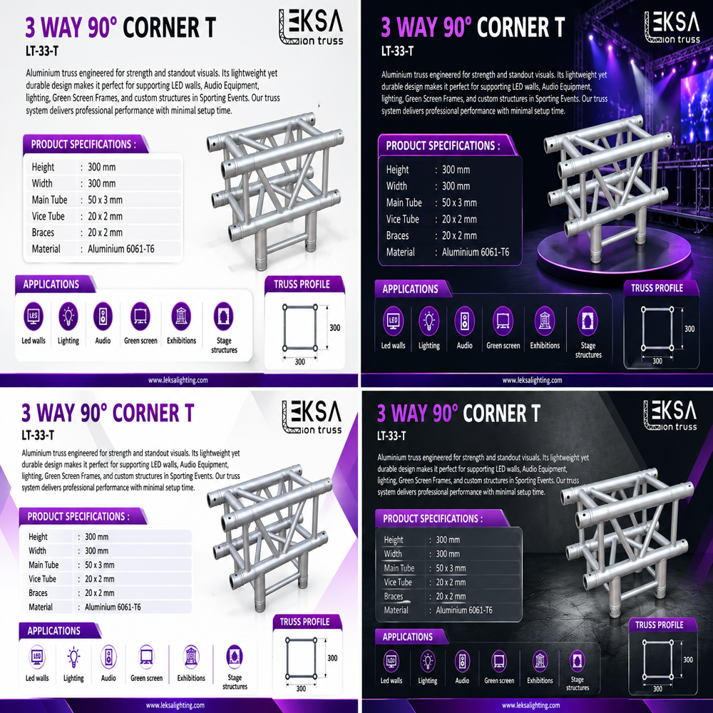 3 way 90 degree cornet T