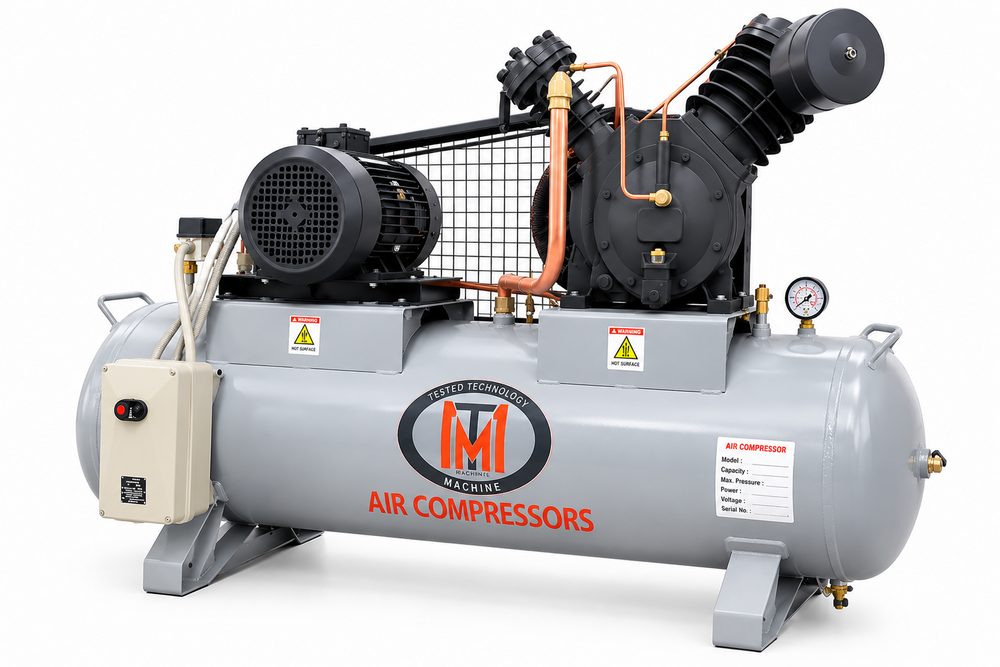 Two Stage Piston Air Compressor - Color: Grey