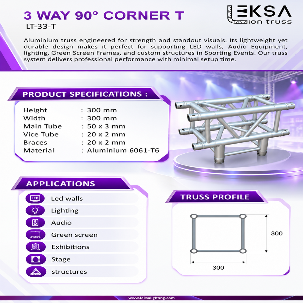 3 way 90 degree cornet T