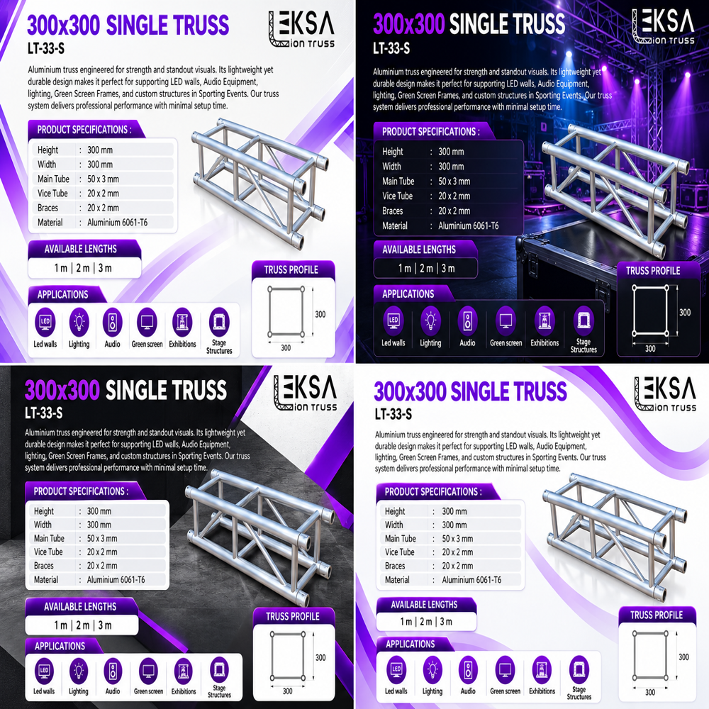 300 * 300 Single Aluminium Truss