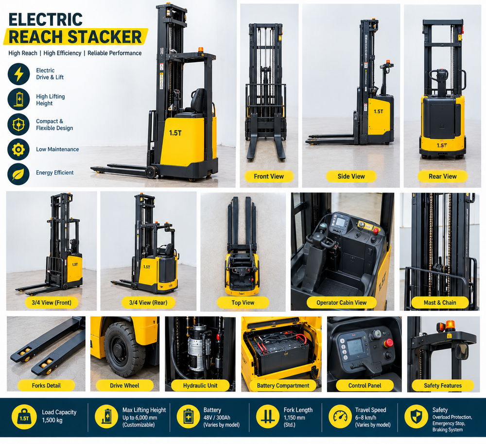 Electric Reach Stacker - Feature: Two Wheel Drive