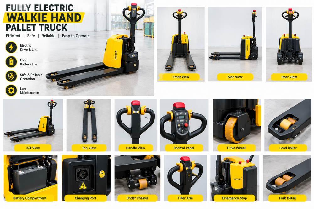 Fully Electric Walkie Hand Pallet Truck - Application: Material Handling