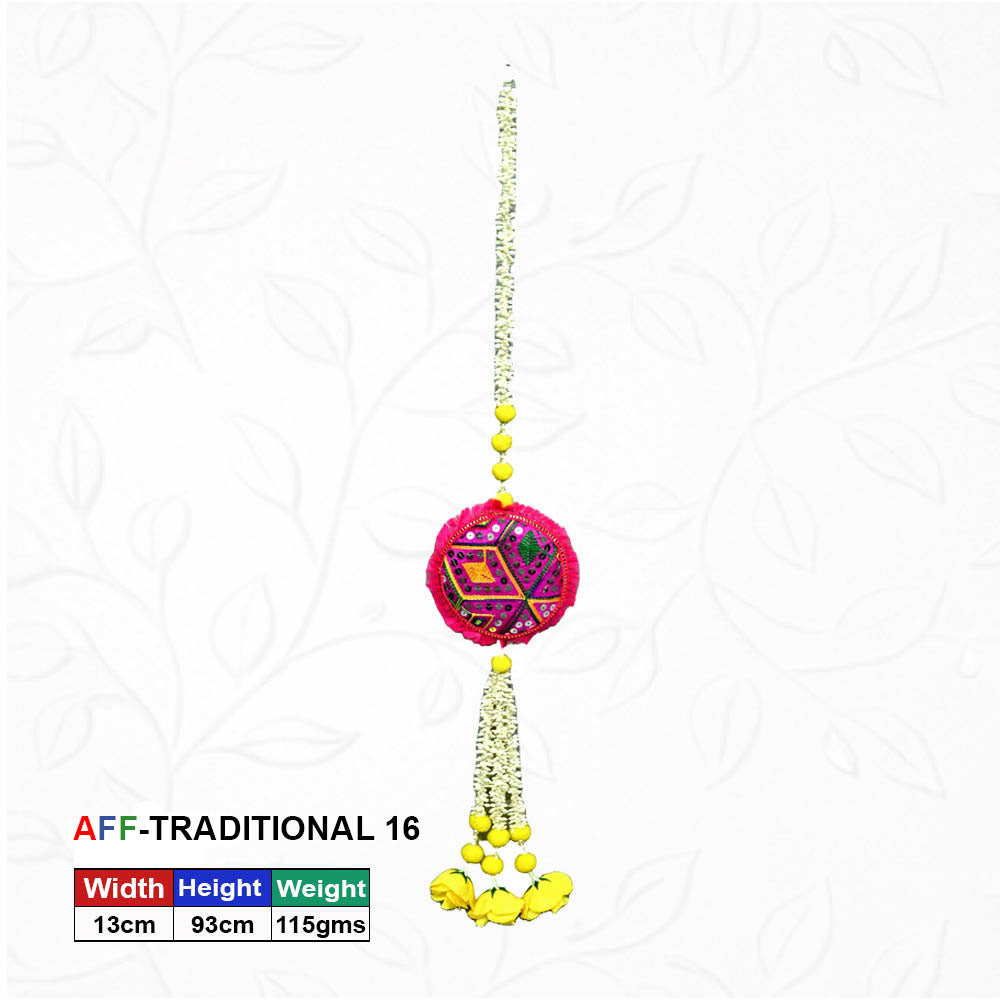 Artificial Traditional Embroidered Mirror Hanging