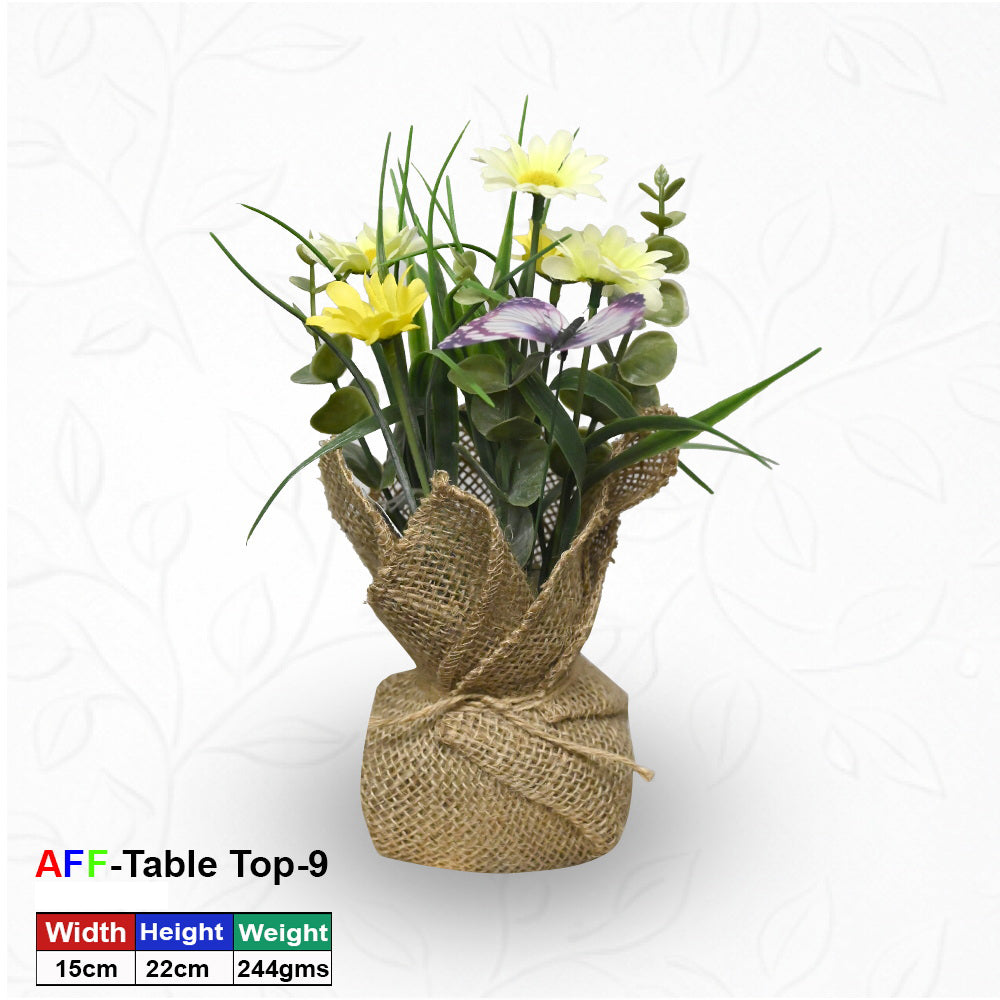 Artificial Succulent Meadow Blossom Tabletop Pot