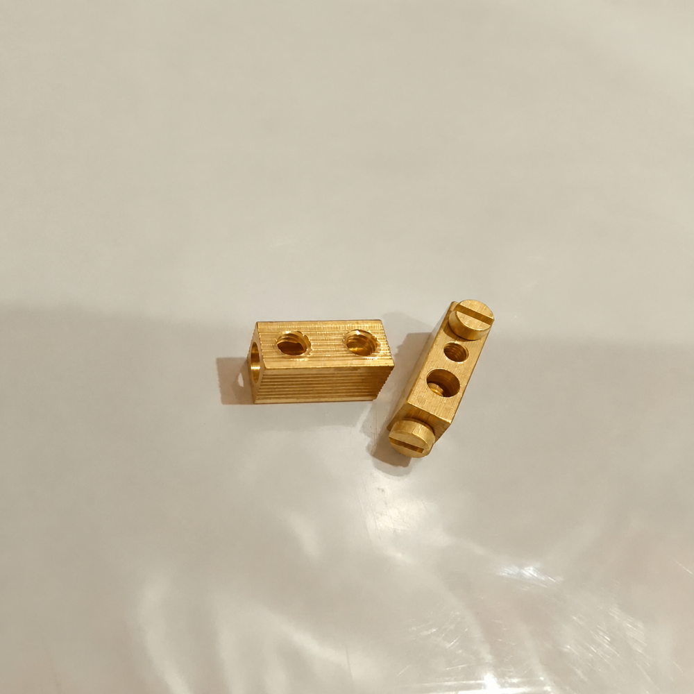 Brass Terminal Block - High-grade Brass, Standard Size, Golden Color | Corrosion Resistant, Secure Connections, Easy Installation, Versatile Applications