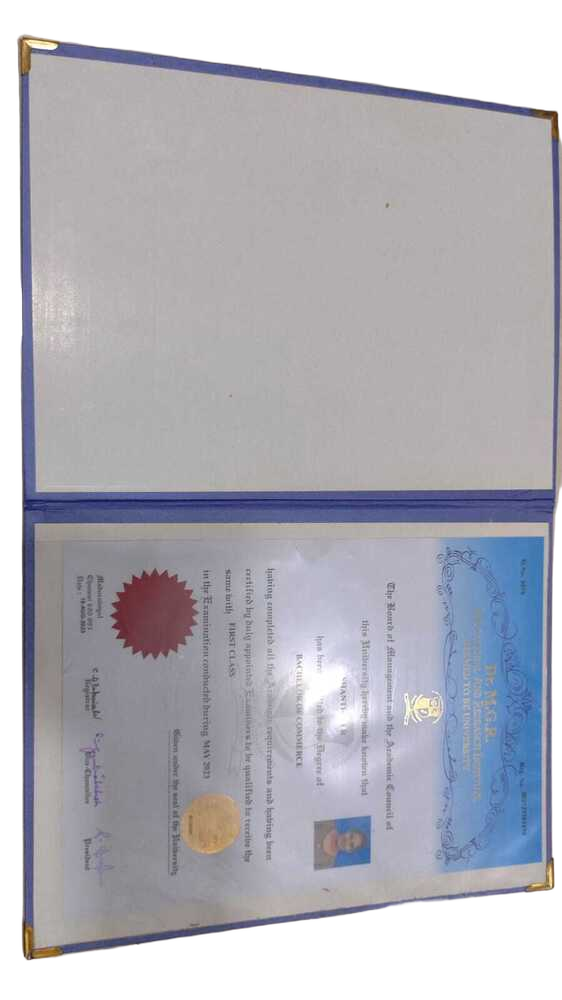 Hardbound Matt Laminated Certificate Storage Folder with Sponge Padding