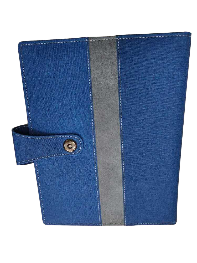 Blue Office Note Book Cover with Card Slots