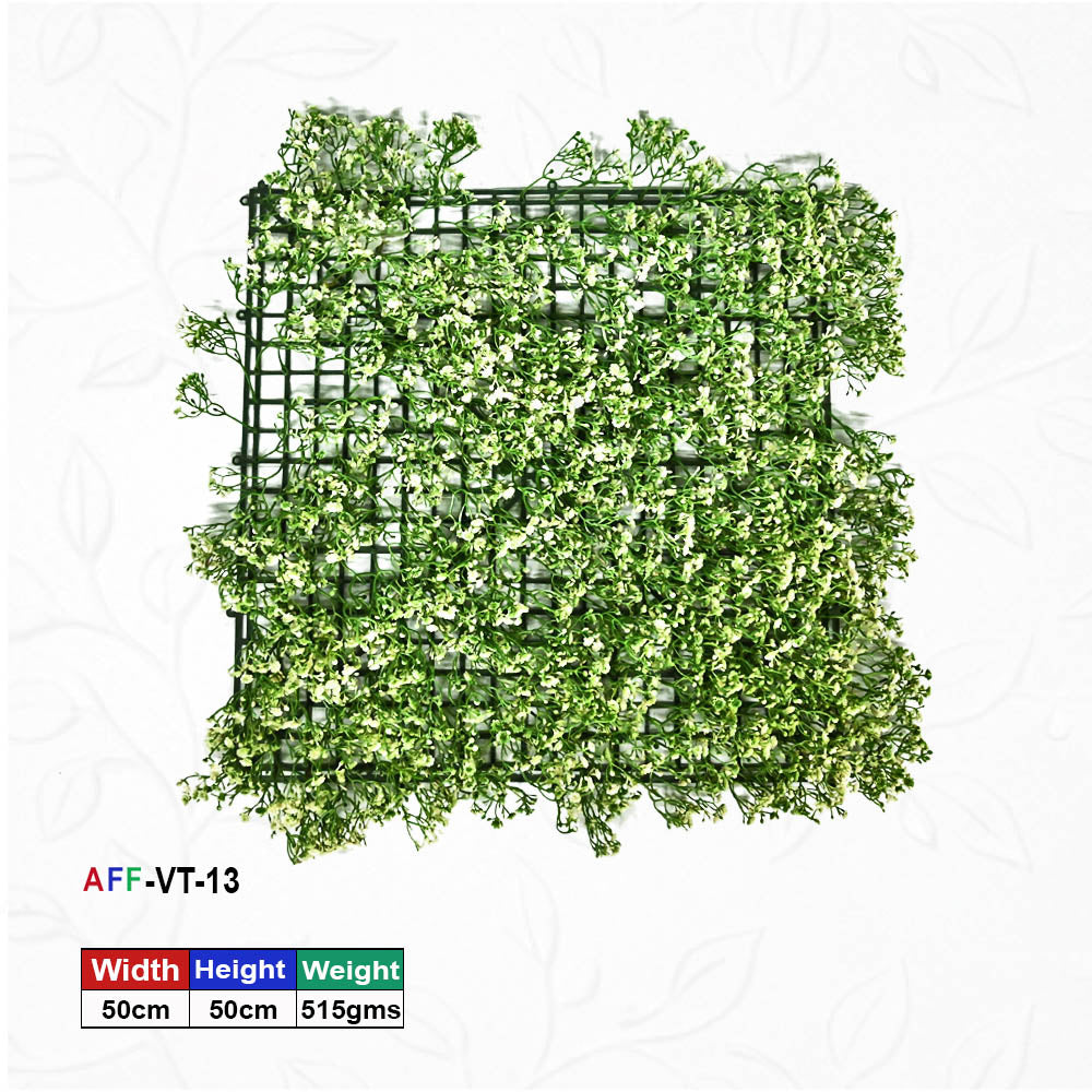 Artificial White Mini Grass Floral Panel
