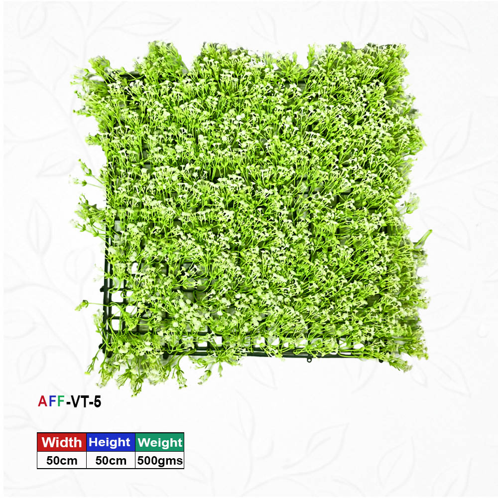 Artificial White Mini Grass Floral Panel
