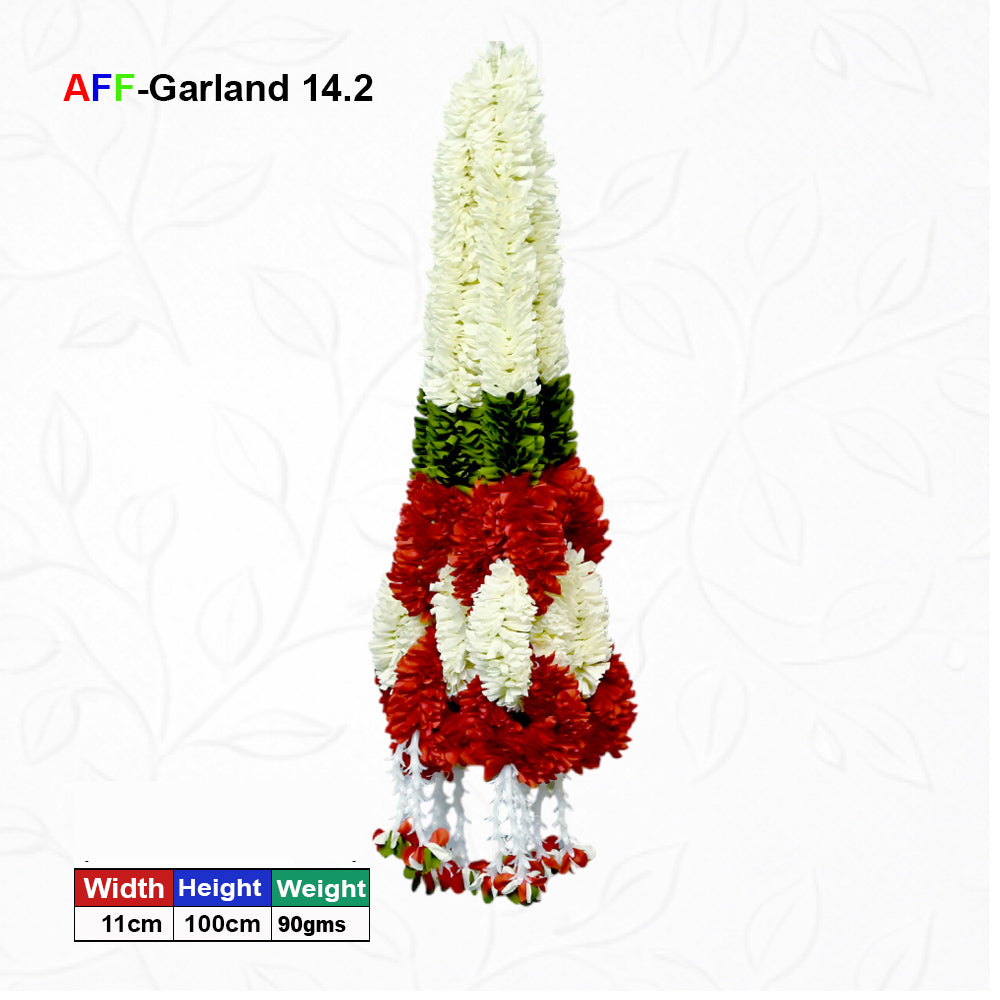 Artificial Small Flower Garland Sakad Ladi Red & White