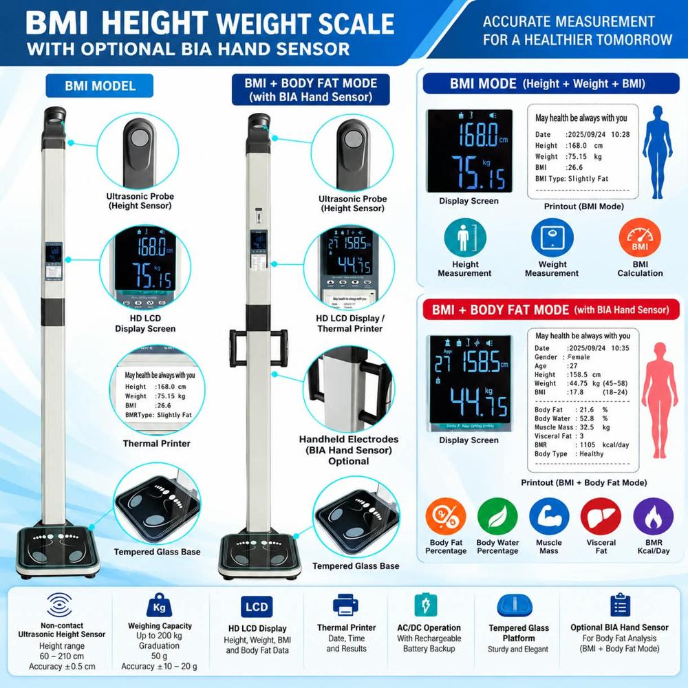 BMI Withheight & weight Scale Bia Hand Sensor