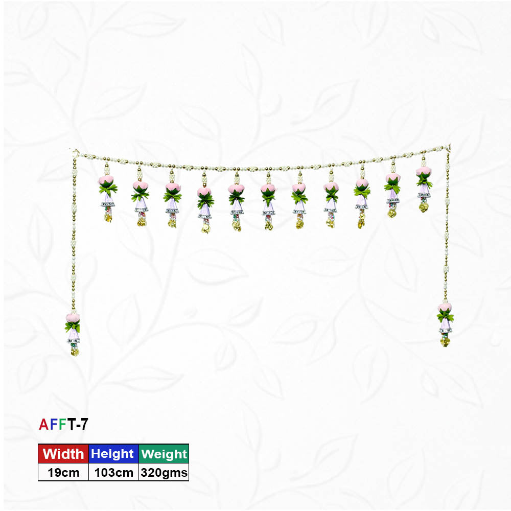 Premium Artificial Pearl and Rose Toran with Bells