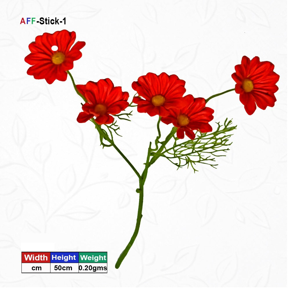 Artificial Red Cosmos Flower stem Flower 5