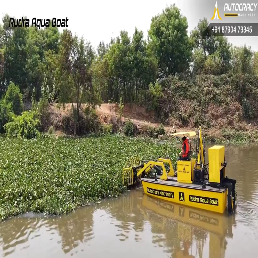 Aquatic maintenance harvesting workboat | Rudra Aqua Boat