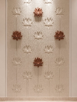 3D Lotus flower mural